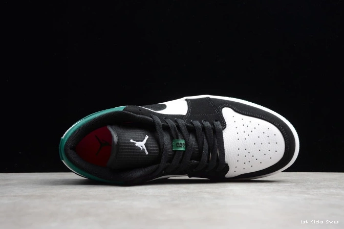 1st Kicks White Jordan Air 553558-113 Low Black Mystic 1 Green 0810